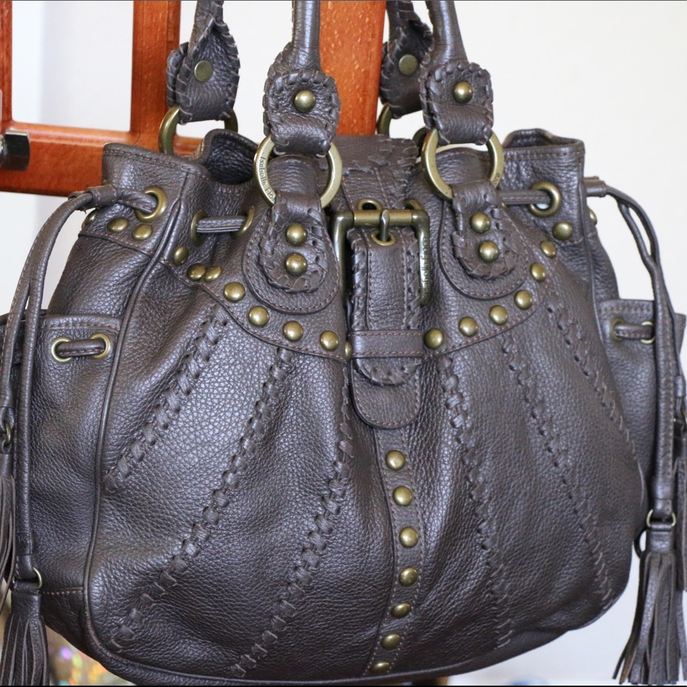 Gorgeous vintage leather Isabella Fiore hobo bag